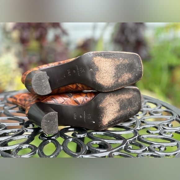 Via Spiga — Vintage Crocodile Heeled Ankle Boots - Picture 6 of 6